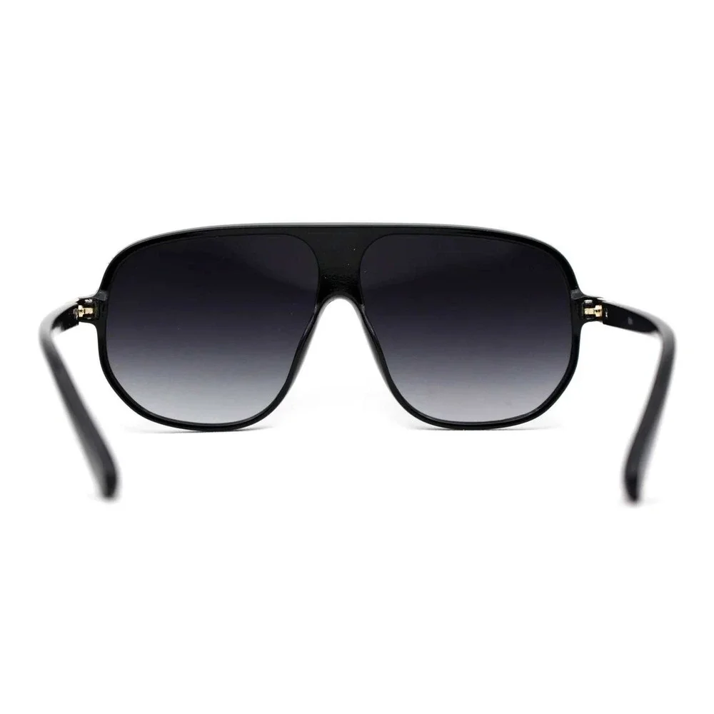 SUNGLASSES MEN DESIGNER GLASSES‎ RECTANGULAR STYLE FLAT BLACK LENS MODERN STYLE